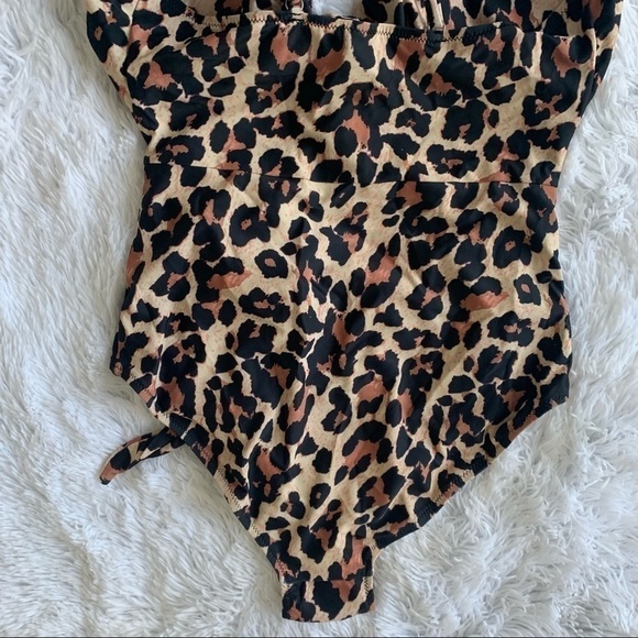 Nwot Animal Print Cut Out Monokini One Piece Bathing Suit High Waist - Picture 7 of 13